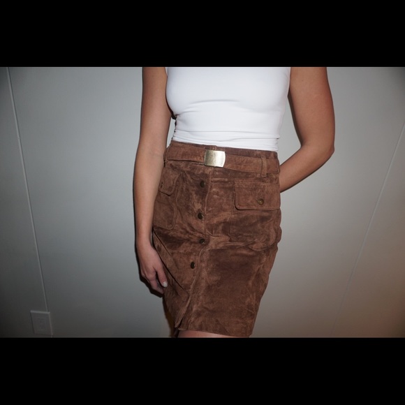 clifford & wills Dresses & Skirts - Leather suede VINTAGE skirt